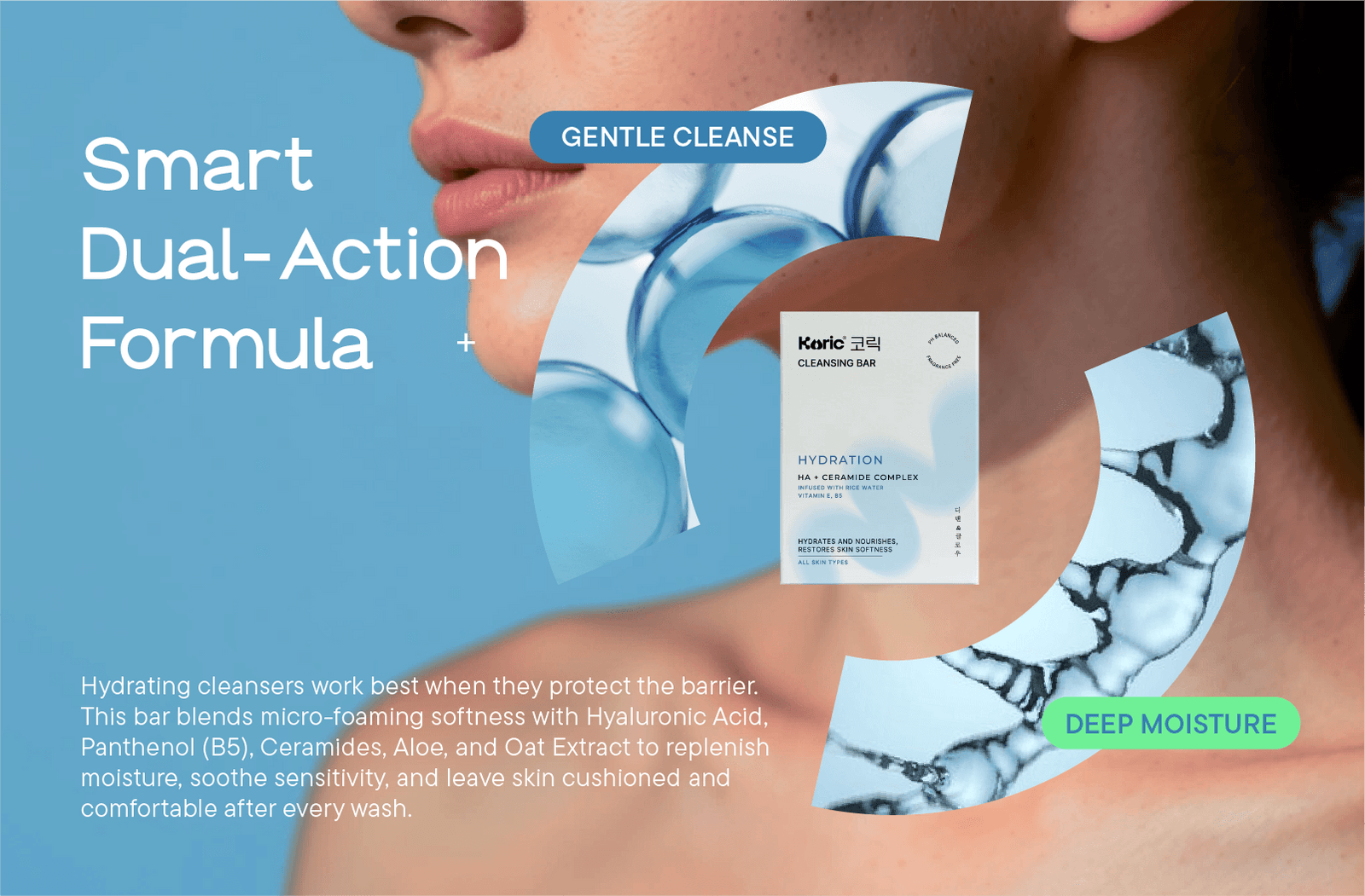 Deep Moisture + Comfort Cleansing  Bar Right